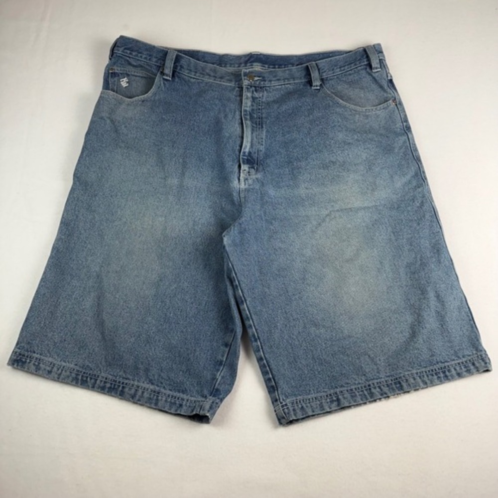 Roca Wear Big Tall Mens Denim Shorts Blue Wash Loose Fit Waist 48 Inseam 14